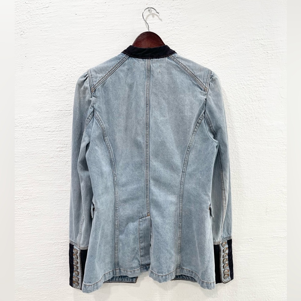 Free People Denim Seamed And Structured Jacket - Picture 6 of 8